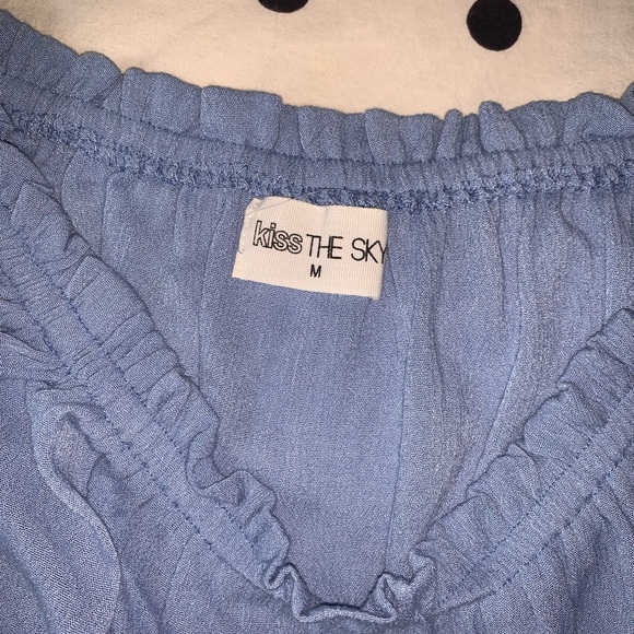 ASOS Blue Off Shoulder Dress w/Rainbow Tassels - Picture 5 of 8